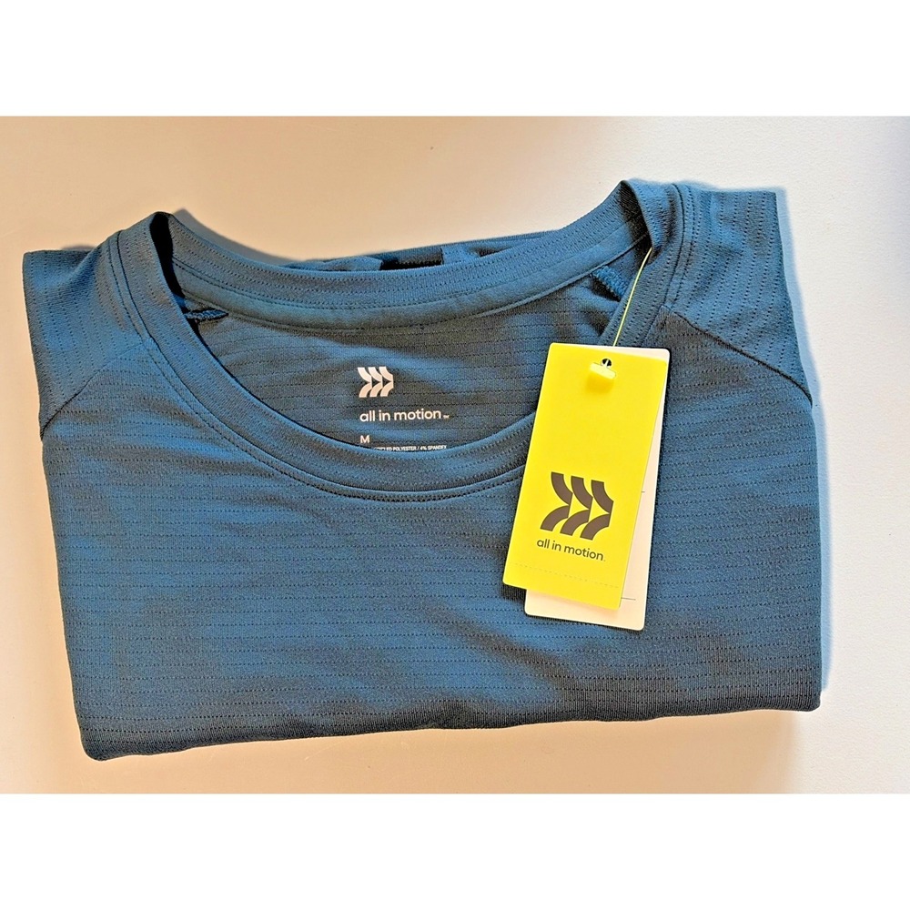 All In Motion Linear Mesh Raglan T-Shirt in Blue - Men's Medium